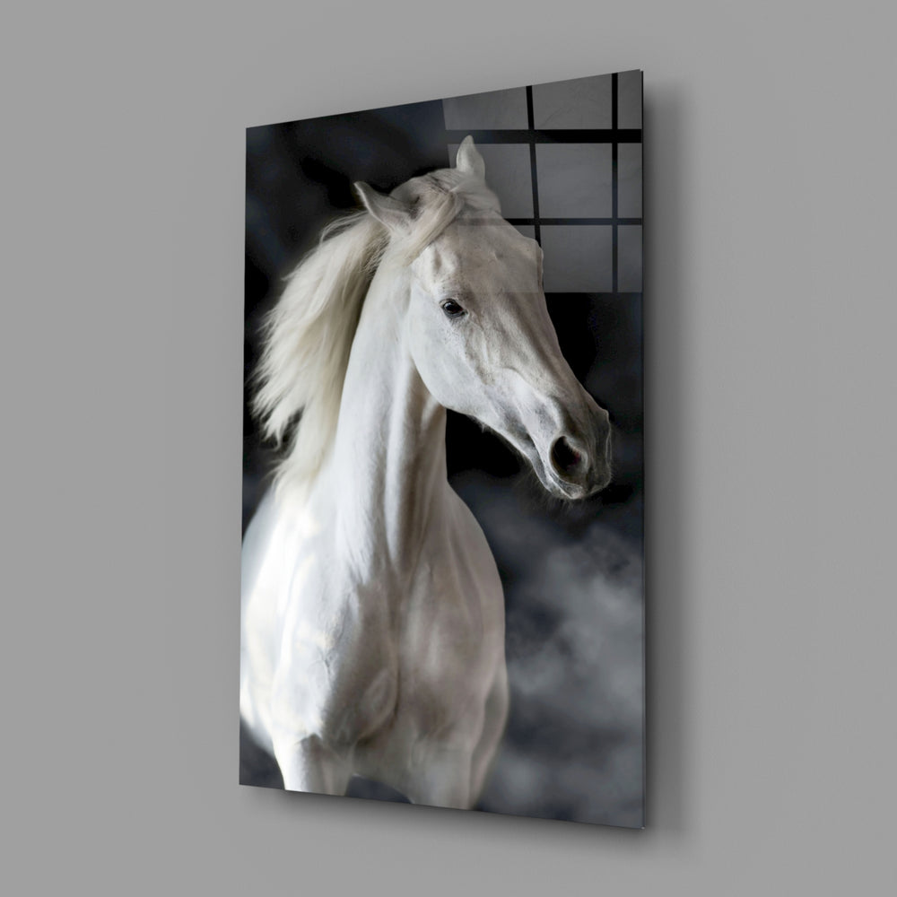 Equine panel anchoring a study wall