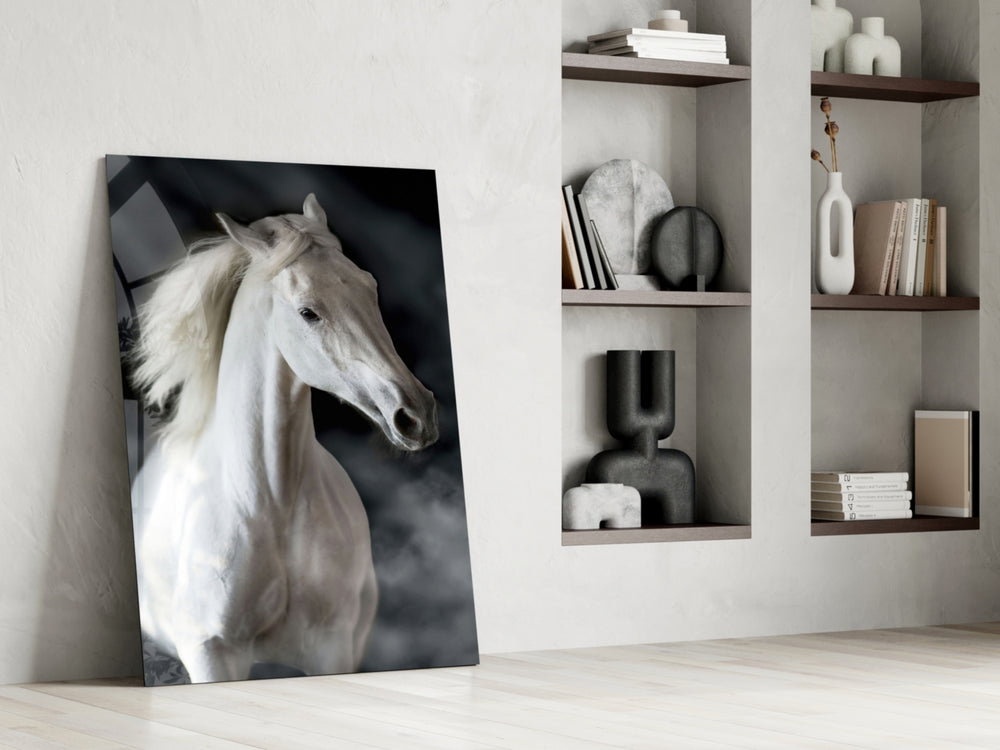 Equine dikey panel against an onyx-painted accent wall