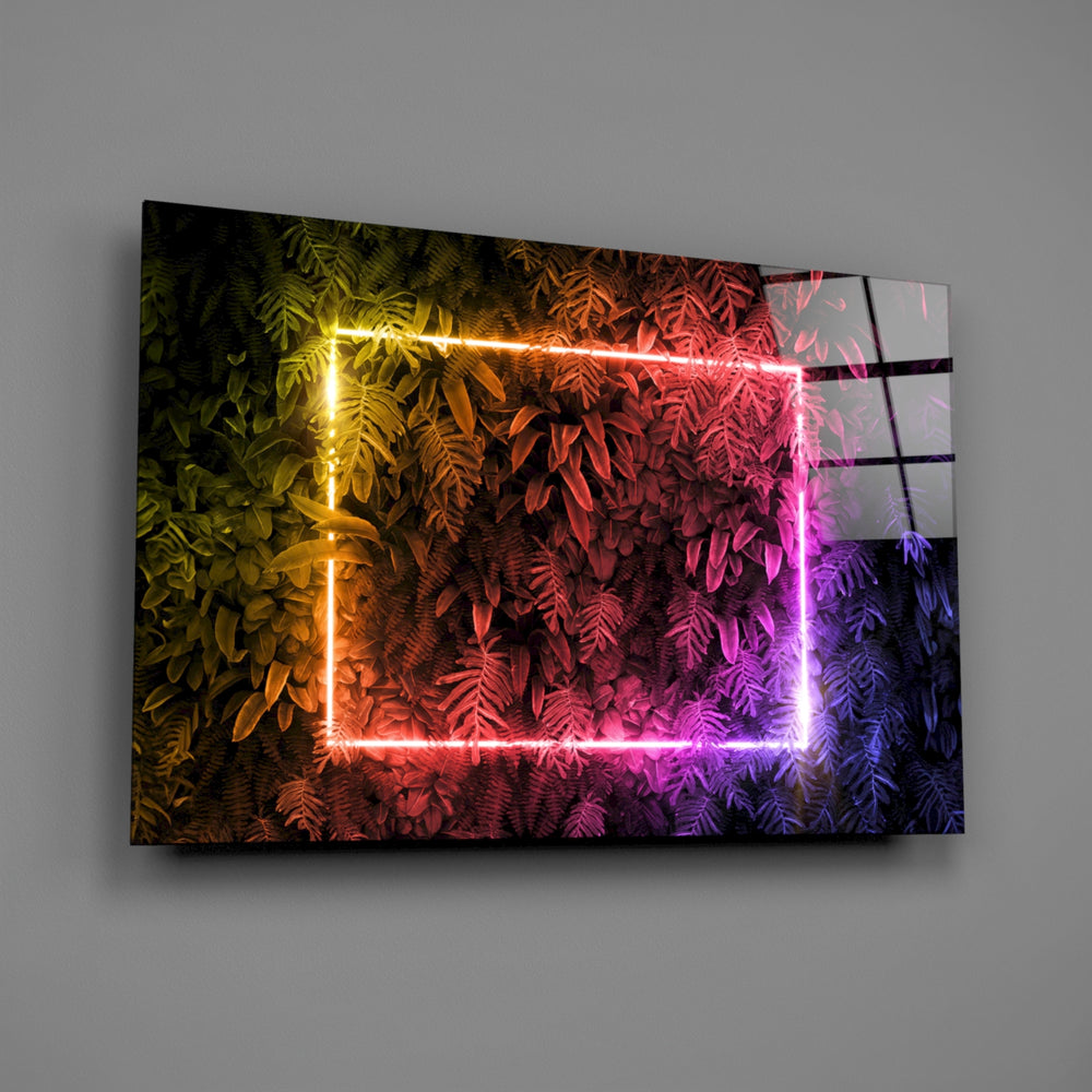Synthwave panel anchoring a teen room wall