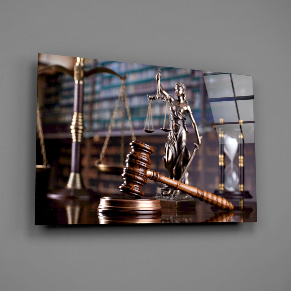 Legal still-life panel anchoring a study wall