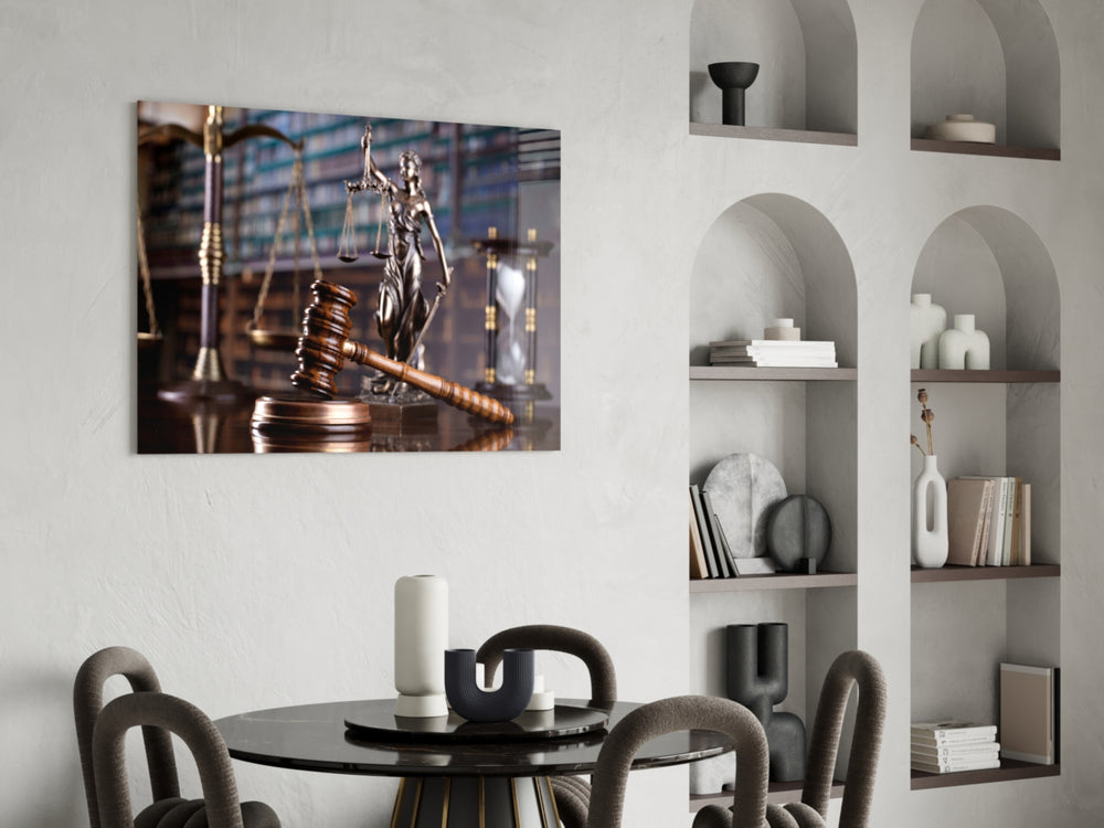 Cinematic legal print bringing attorney edge to private chambers