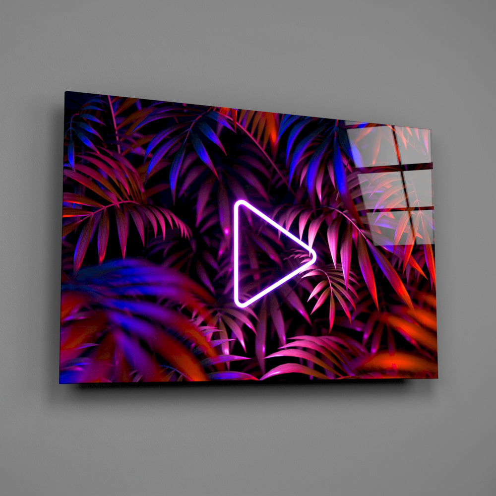 Synthwave panel anchoring a teen room wall