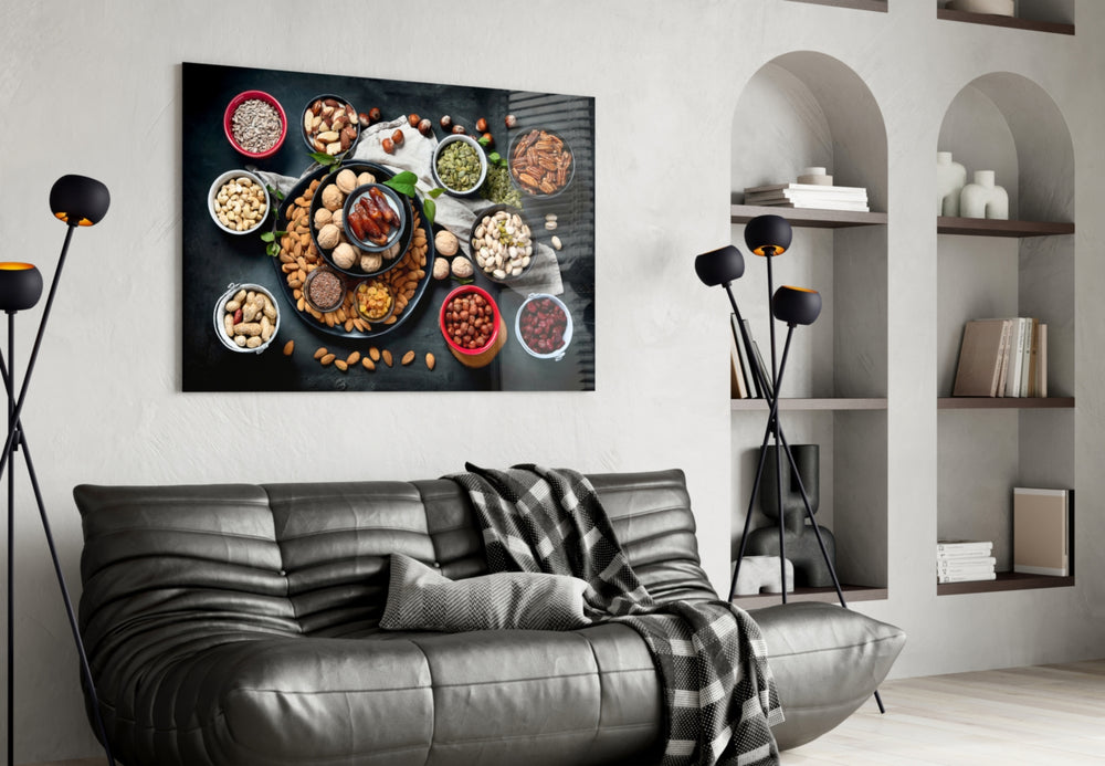 Nuts artwork styled in a breakfast nook interior
