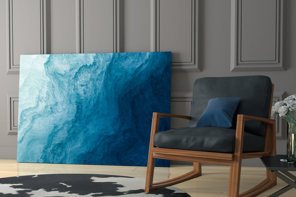 Abstract yatay panel against an ivory-painted accent wall