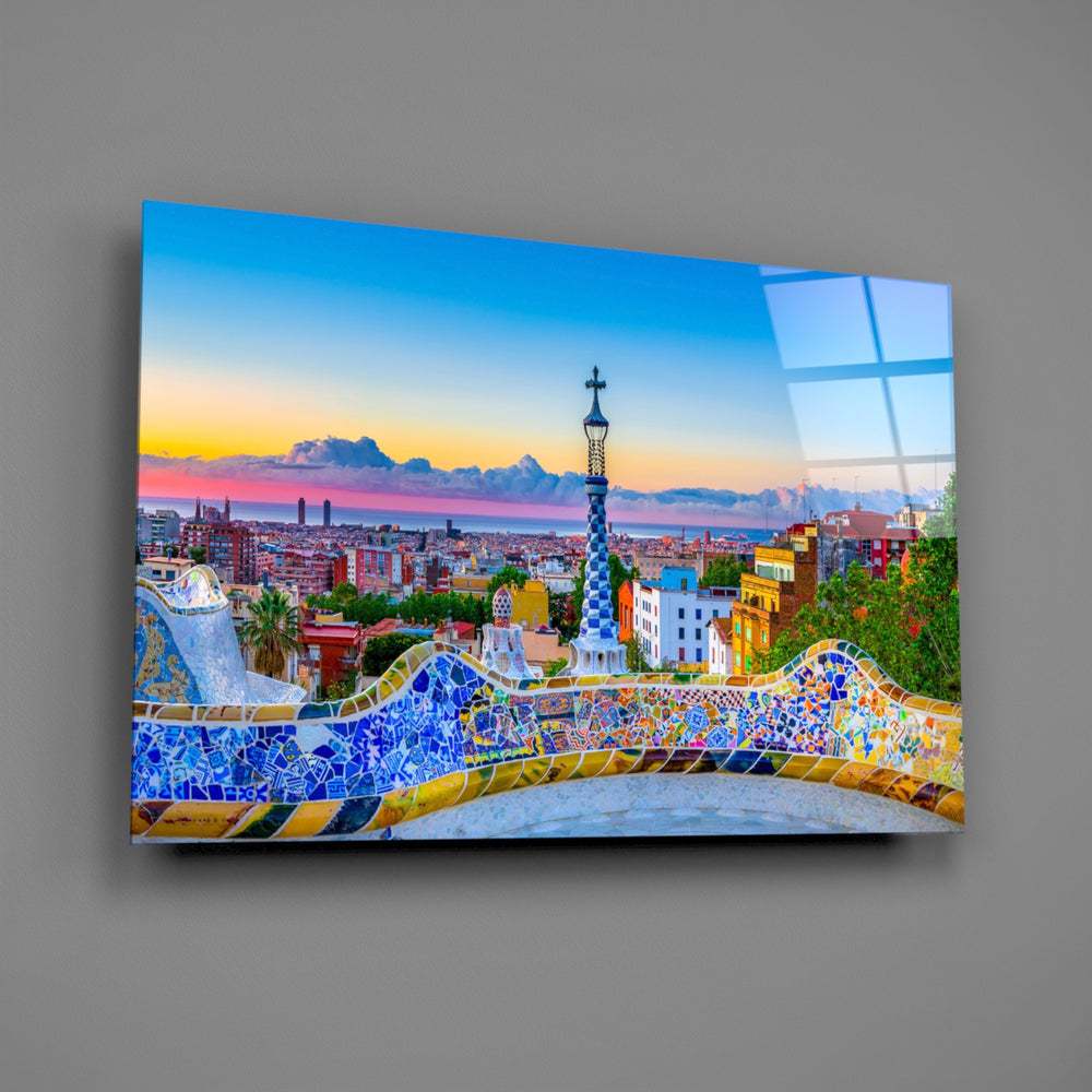 Travel panel anchoring a hotel-styled lounge wall
