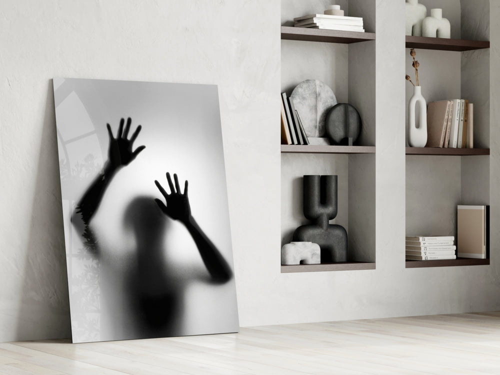 Conceptual dikey panel against an ivory-painted accent wall