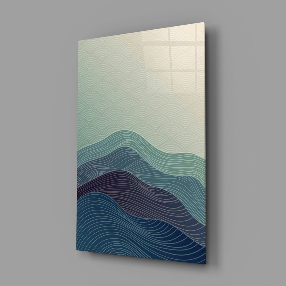 Japandi panel anchoring a master bedroom wall