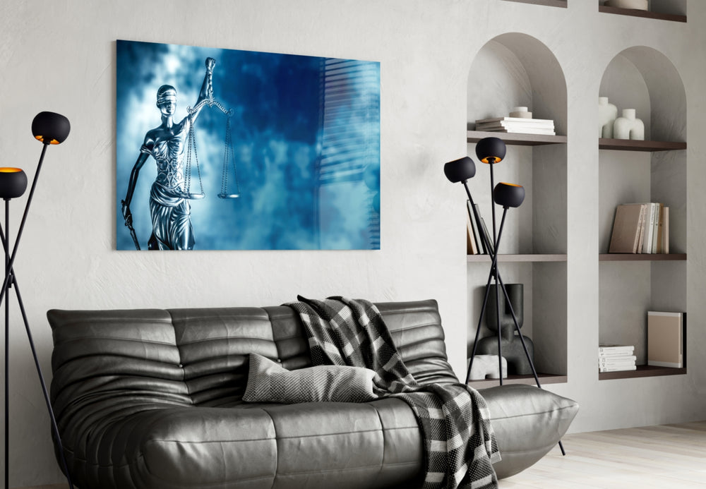 Landscape Of Justice artwork styled in a courthouse waiting area
