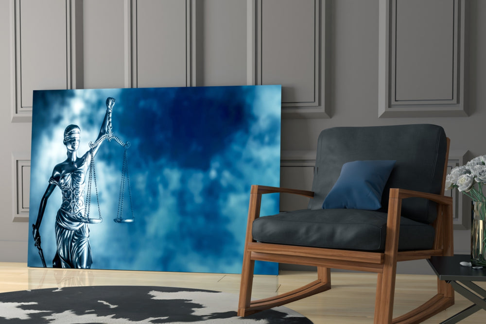 Legal yatay panel against a cobalt-painted accent wall