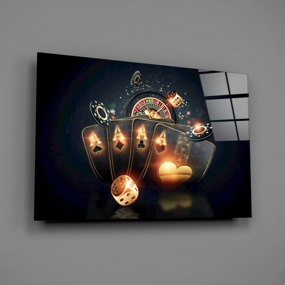 Casino panel anchoring a games room wall
