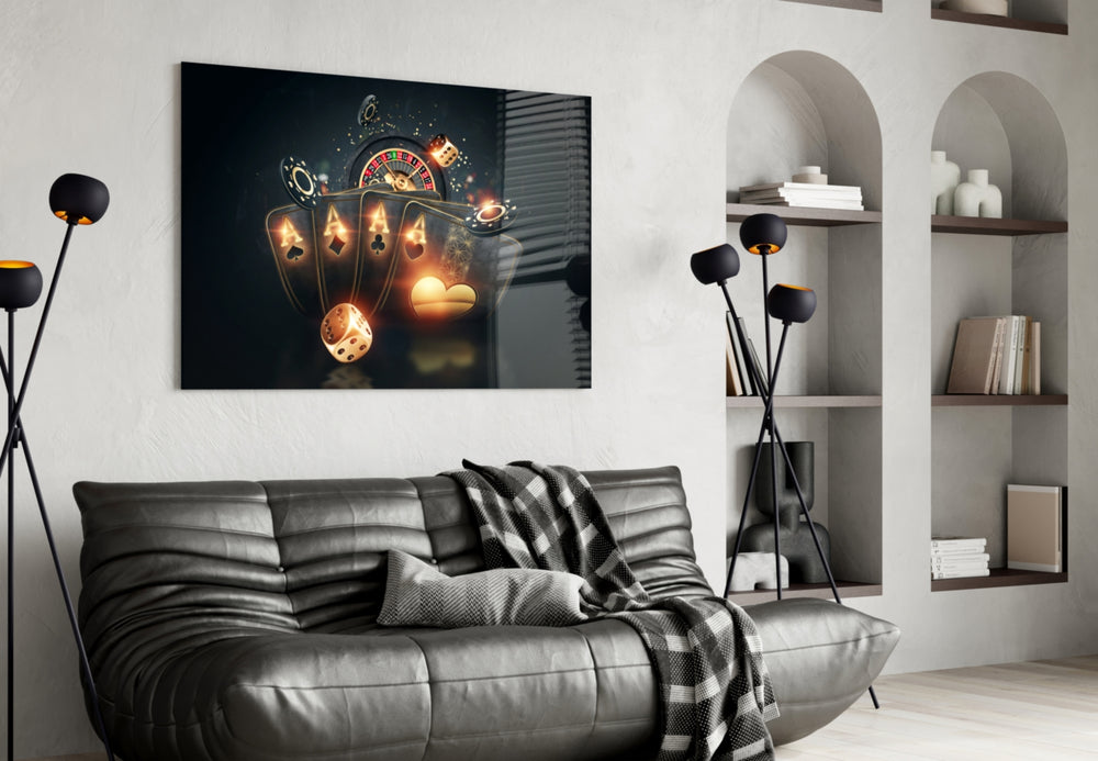 Gambler's Guns artwork styled in a poker den interior