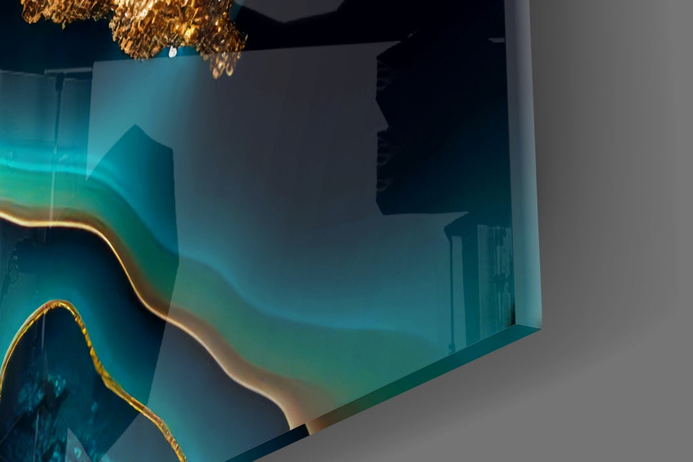 Cinematic artwork in a glam dining room interior
