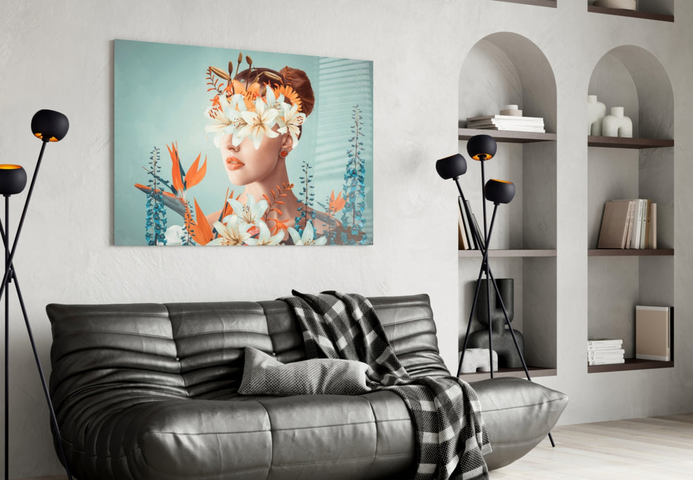 Woman Abstract Art artwork styled in a dressing room interior