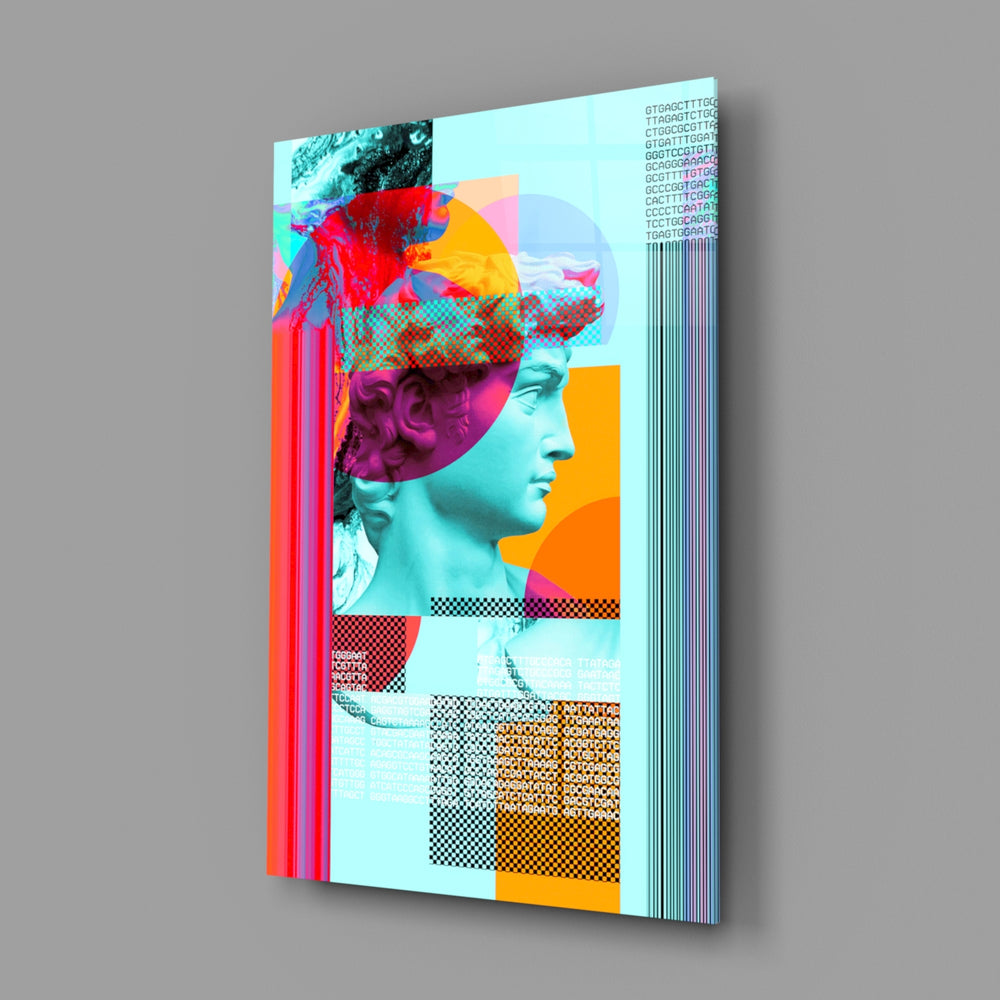 Pop-classical panel anchoring a teen room wall