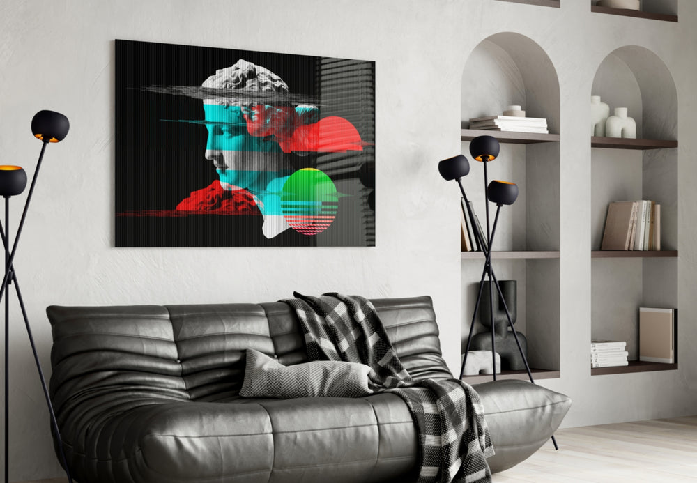 Abstract Art artwork styled in a man cave interior