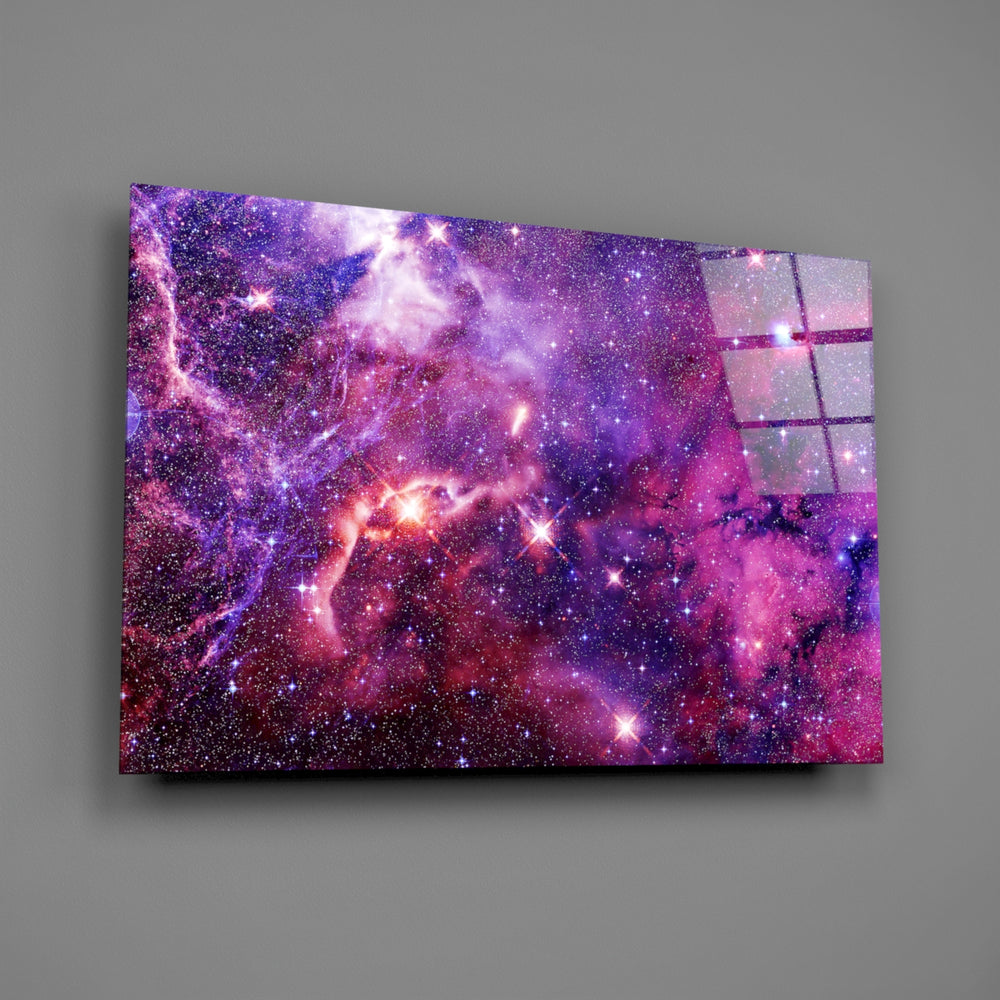 Cosmic panel anchoring a home office wall