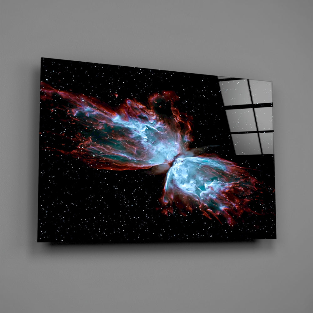 Cosmic panel anchoring a home office wall