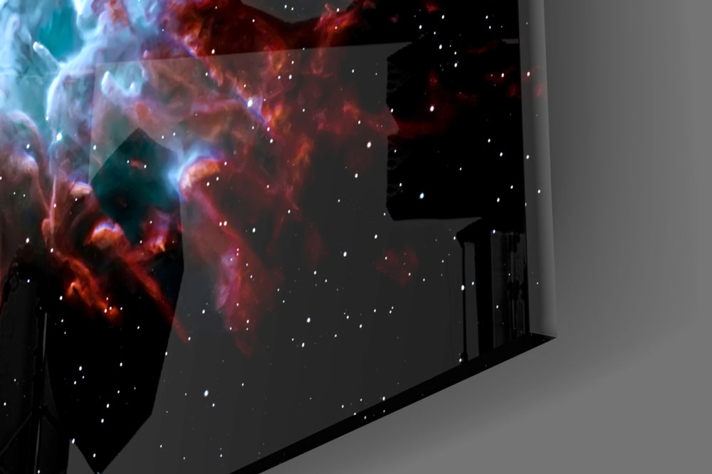Cinematic artwork in a sci-fi-themed living room interior