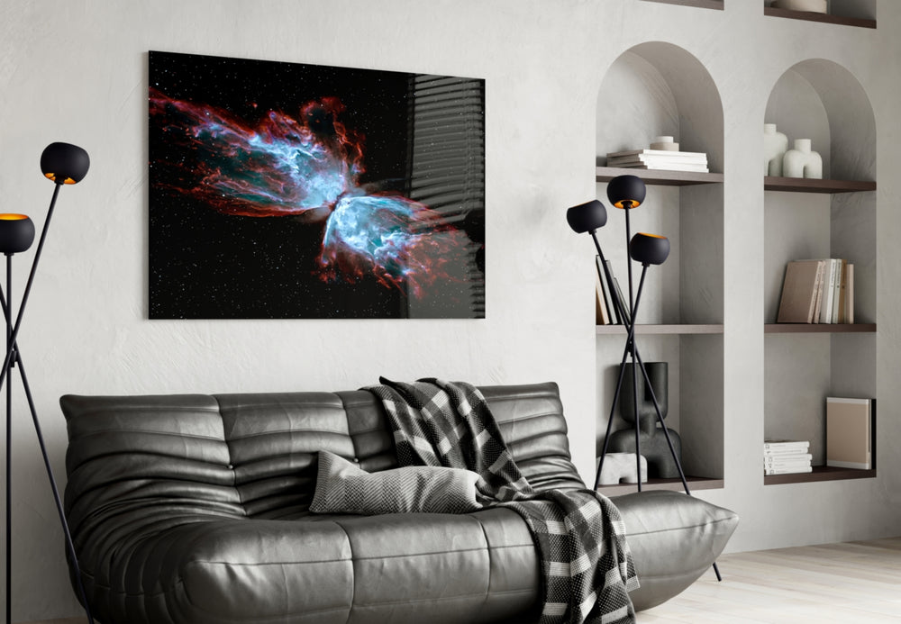 Space Red artwork styled in a teen room interior