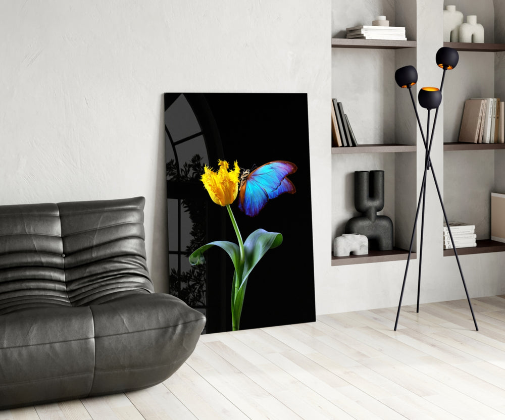 Cinematic macro print bringing botanical edge to a wellness studio
