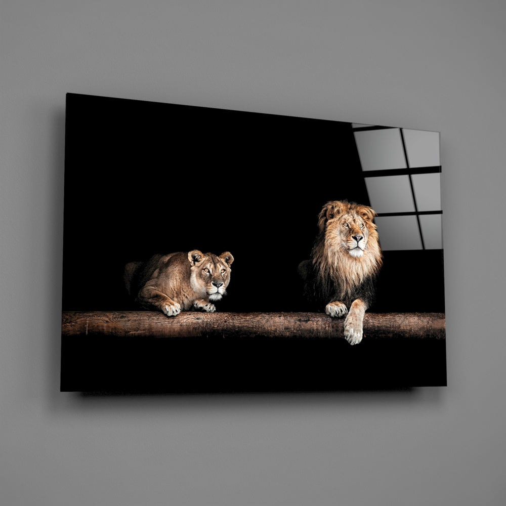 Wildlife panel anchoring a study wall