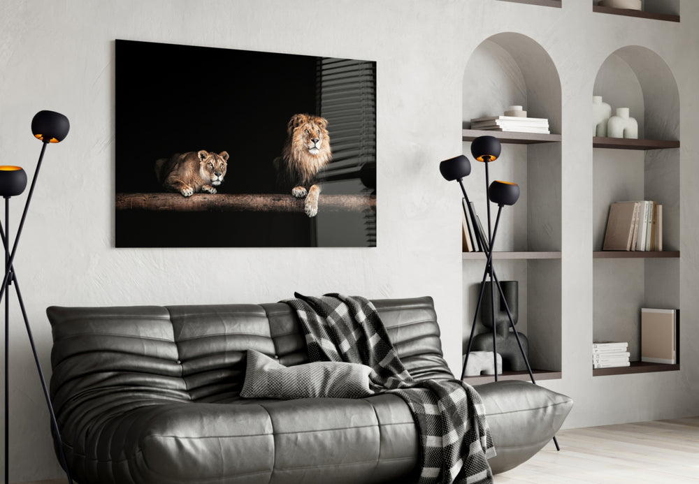 Leo Family artwork styled in a man cave interior