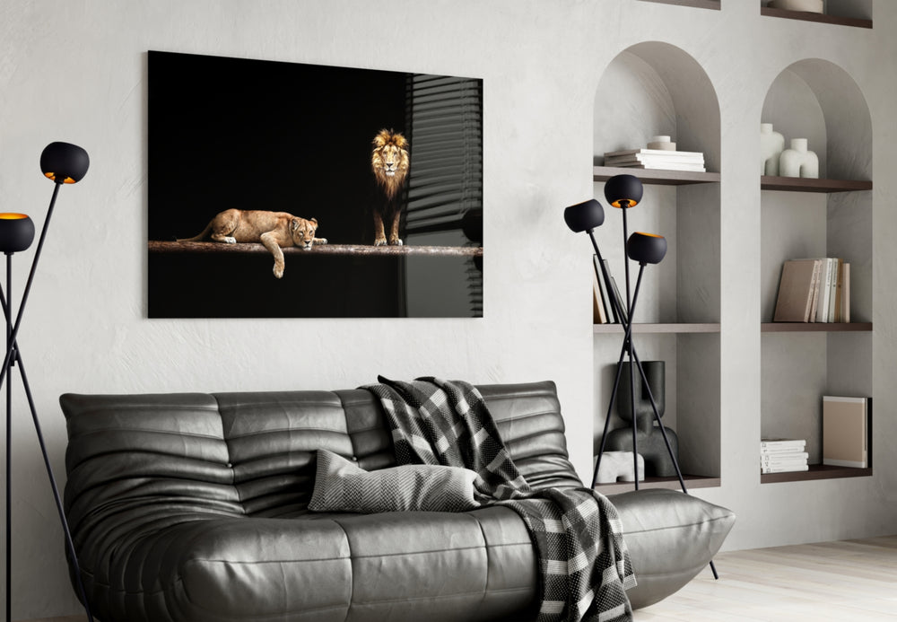 Leo Family artwork styled in a man cave interior