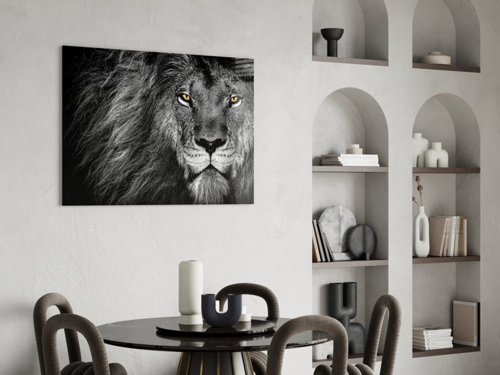 Cinematic wildlife print bringing safari edge to a home office