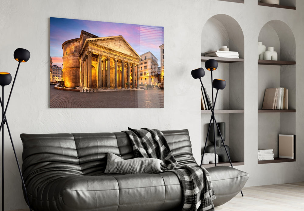Pantheon artwork styled in a study interior