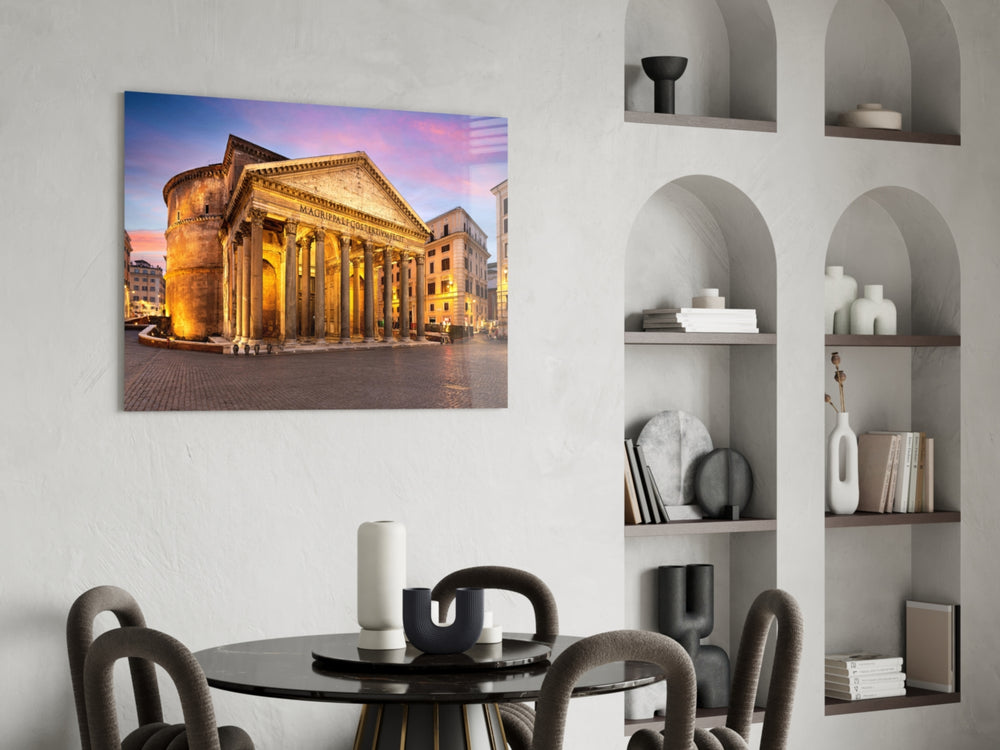 Cinematic travel print bringing Roman edge to a hallway