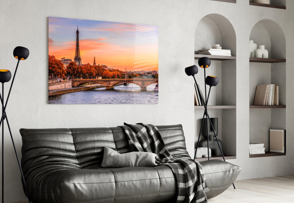Eiffel Tower artwork styled in a study interior