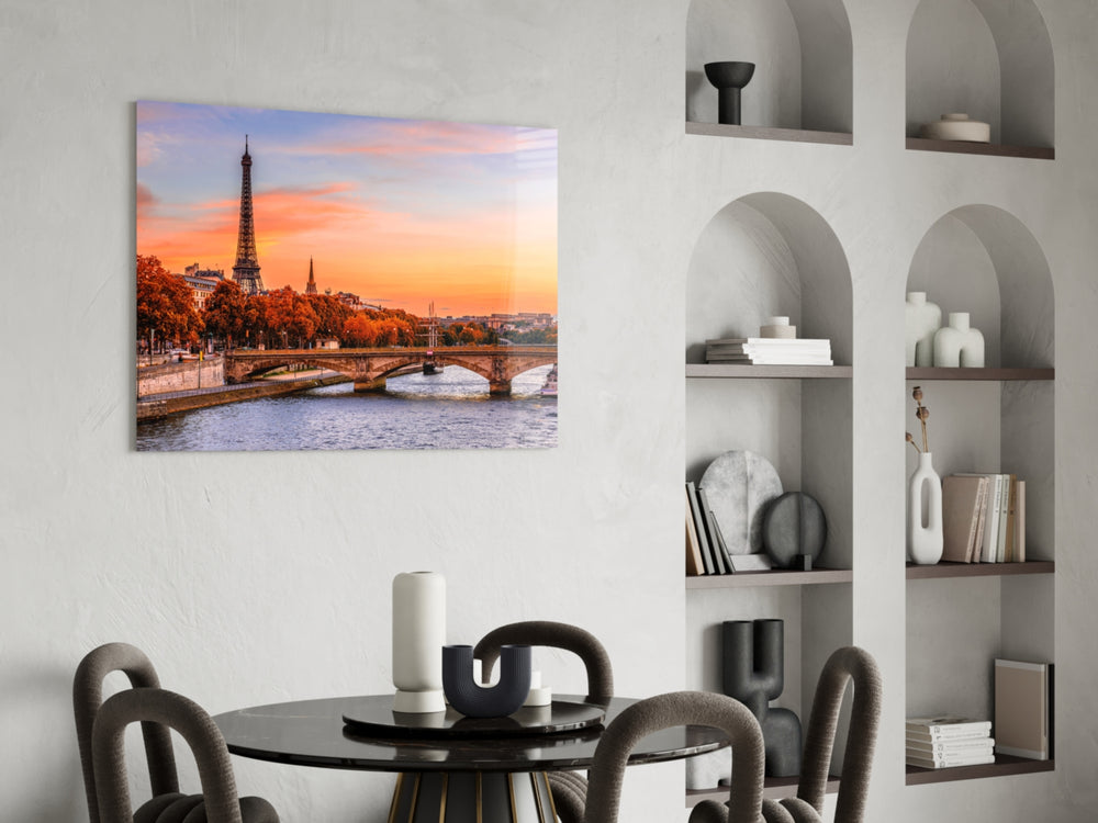 Cinematic travel print bringing Parisian edge to a hallway