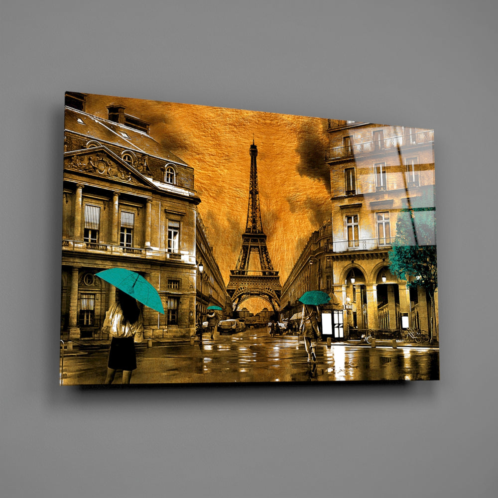 Selective-colour travel panel anchoring a hotel-styled lounge wall