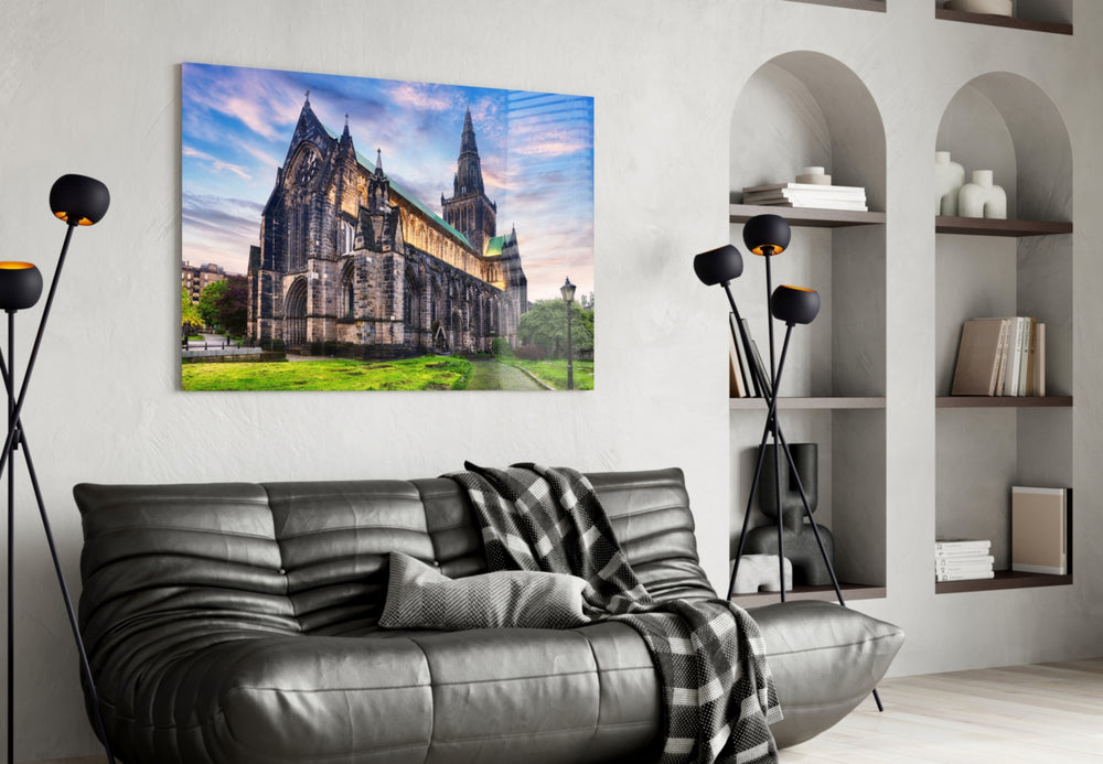 Glasgow Cathedral artwork styled in a study interior
