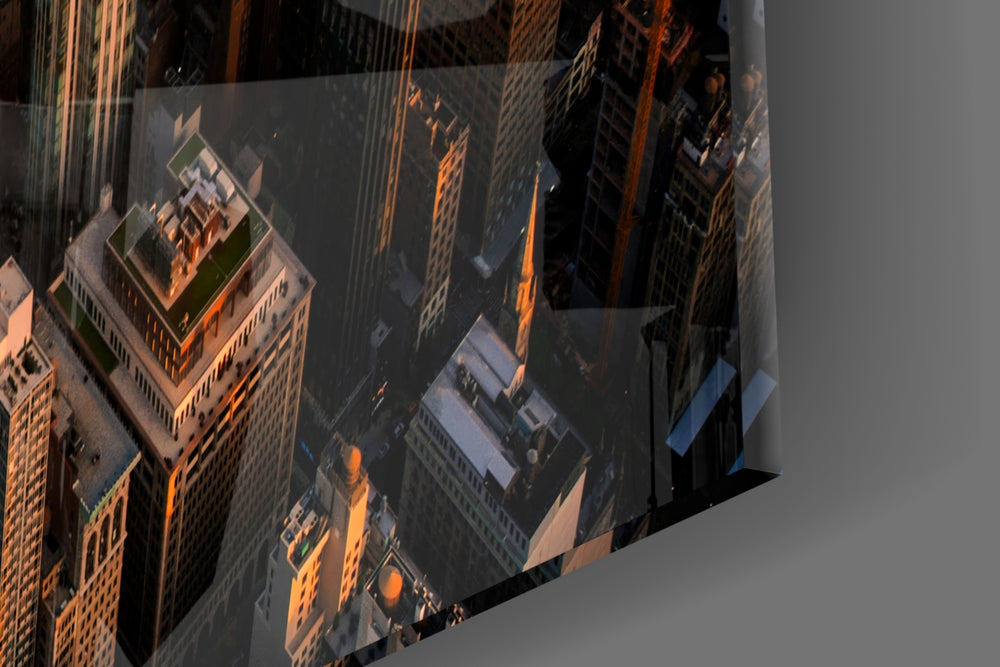 Cinematic artwork in a Manhattan-themed dining room interior