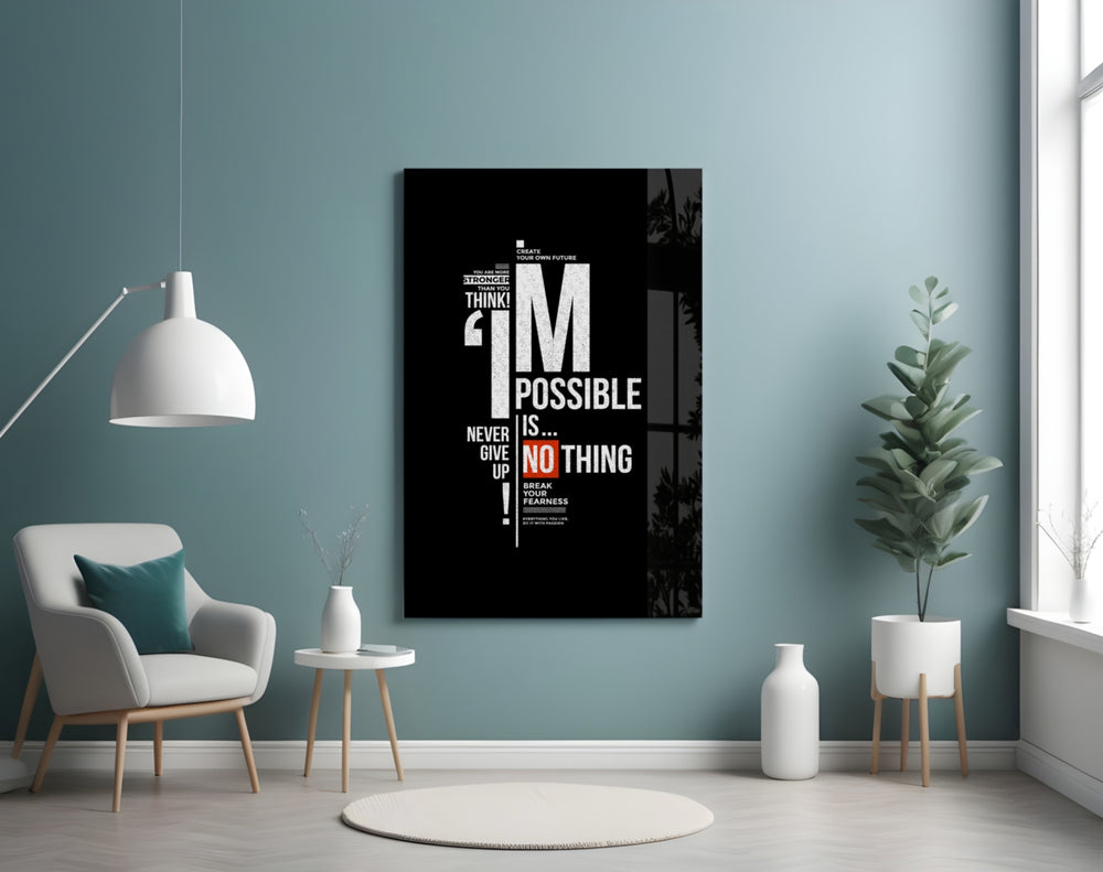 Create-Your-Own-Future cinematic glass wall art in gentleman's study reading nook