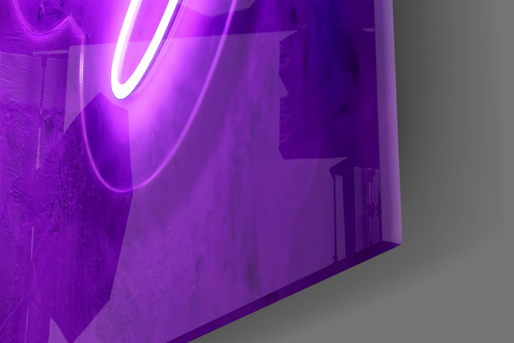 Bar-poster neon cinematic glass wall art in nightclub-style den