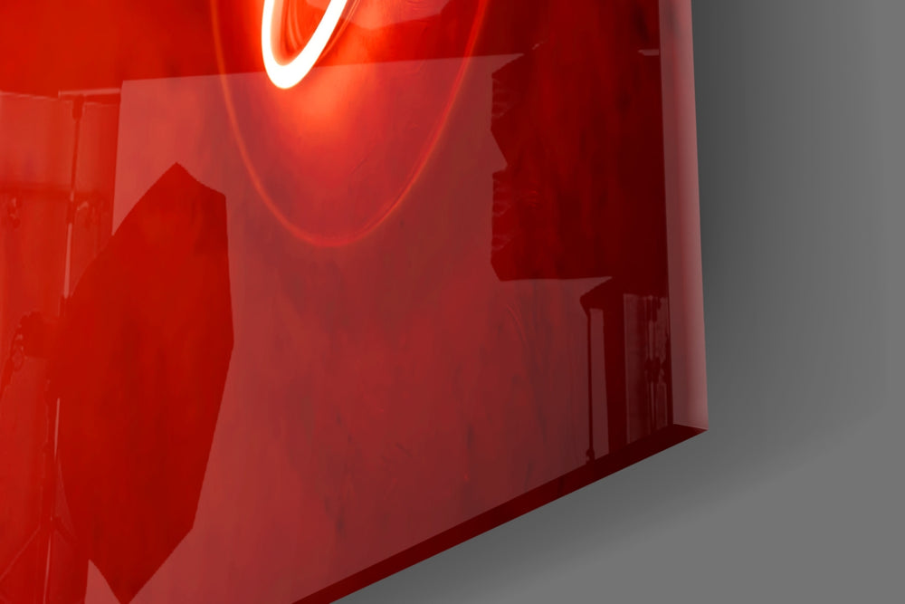 Bar-poster neon cinematic glass wall art in nightclub-style den