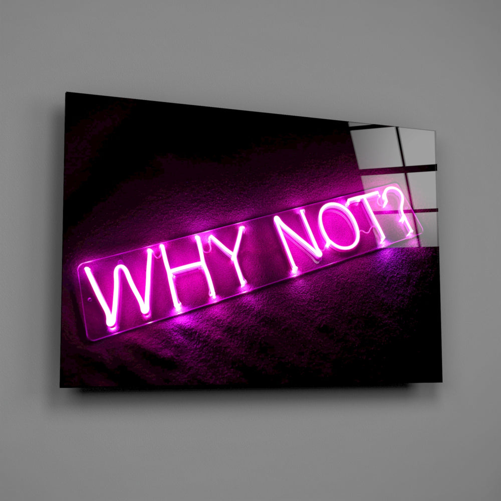 Pink Why-Not signage cinematic glass wall art in teen lounge