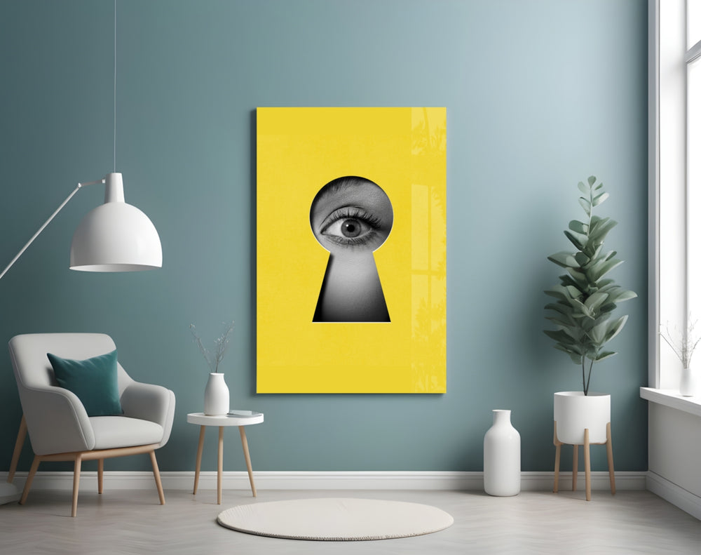 Editorial graphic-design cinematic glass wall art in study reading nook