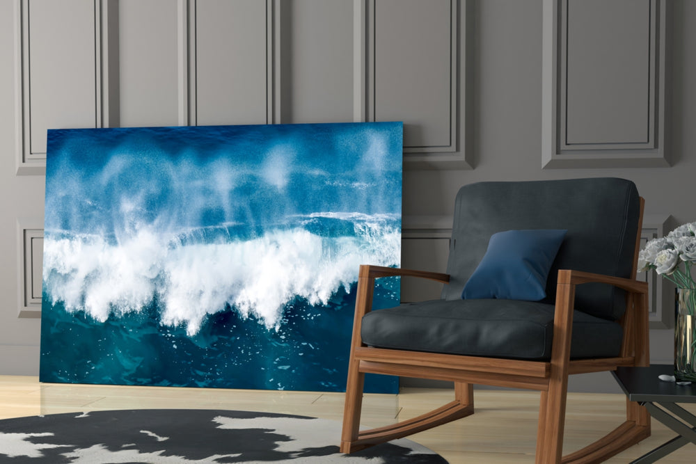 Marine drama cinematic glass wall art in study-themed hallway