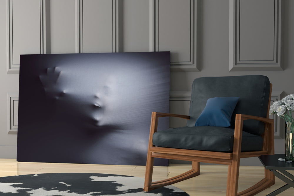 Art-photography cinematic glass wall art in modern home theater