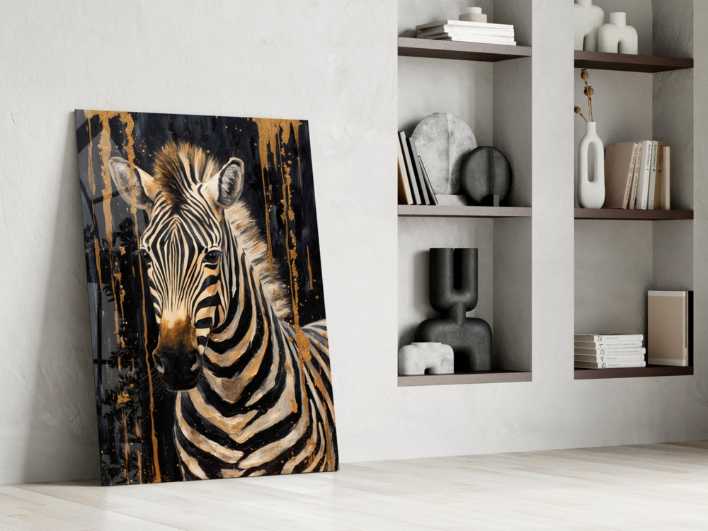Wildlife-art cinematic glass wall art in fashion-atelier reception