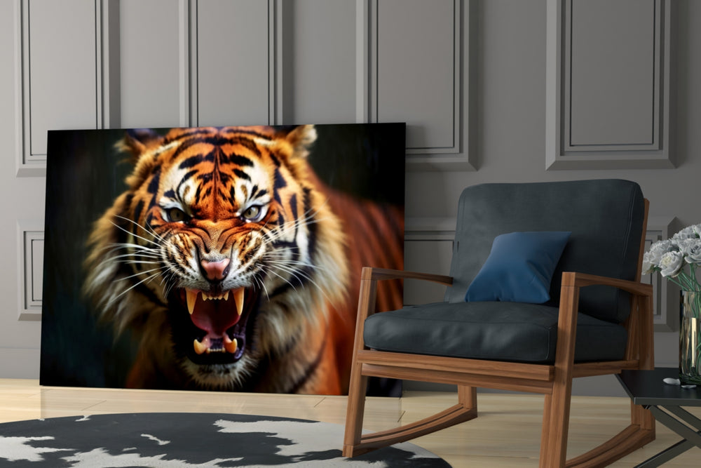 Wildlife photography cinematic glass wall art in study reading nook