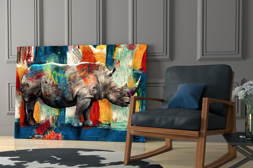 Expressionist safari cinematic glass wall art in heritage library