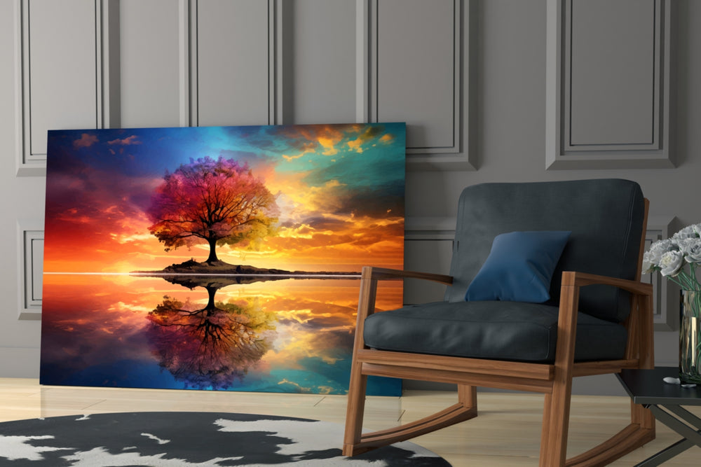 Tree-of-Life cinematic glass wall art in heritage hallway