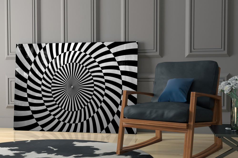 1960s op-art cinematic glass wall art in heritage library