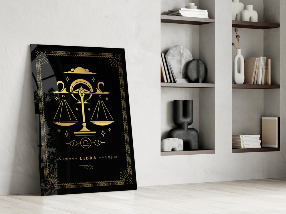 Mystical Libra cinematic glass wall art in heritage stairwell