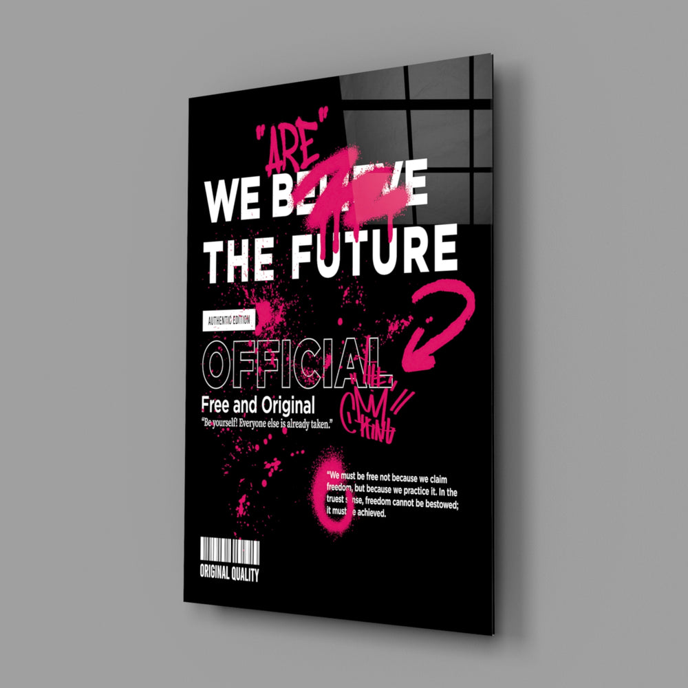 Manifesto poster glass wall art in creative-agency entry