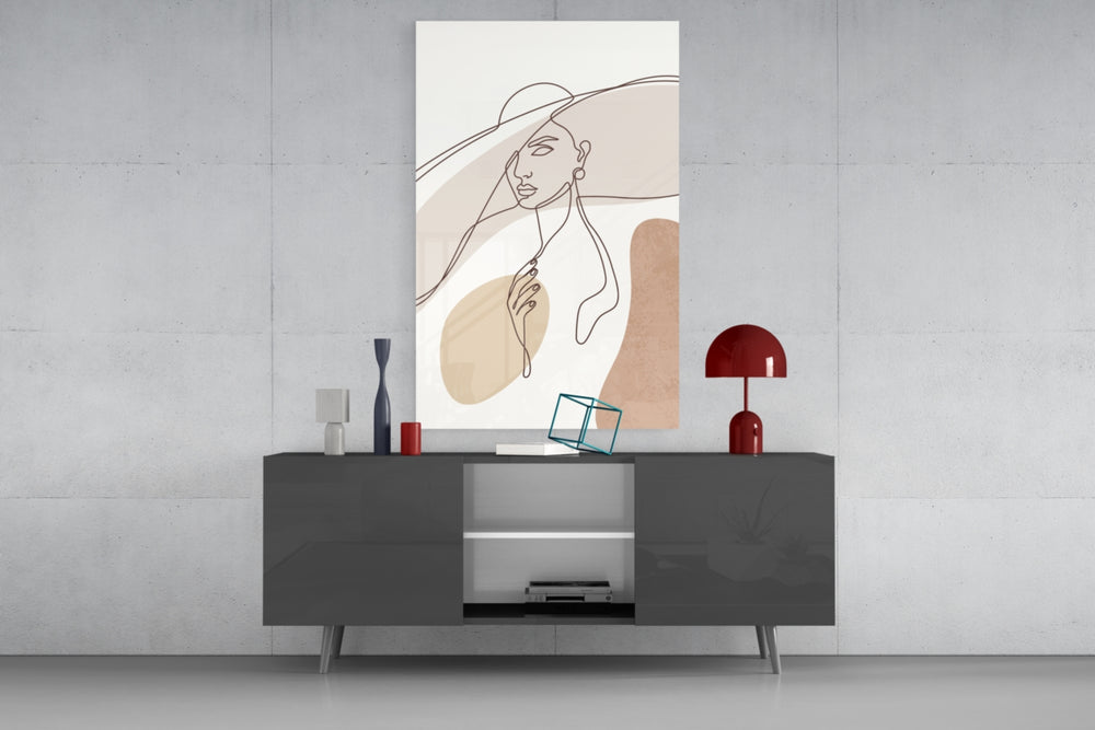 Pinterest-poster boho cinematic glass wall art in light-filled garden room
